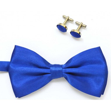 Set papion si butoni albastru TERZO